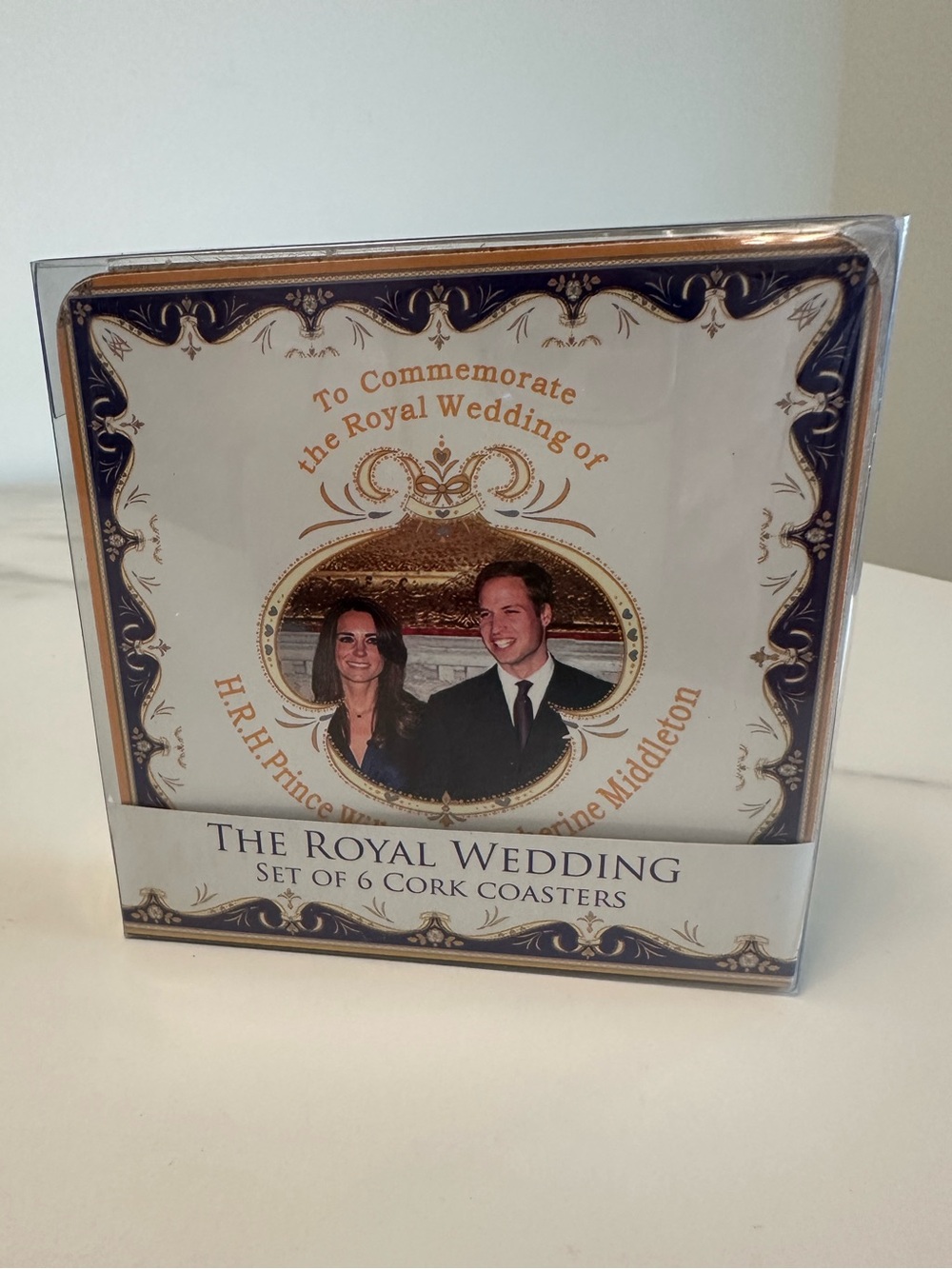 HRH Prince William & Kate Middleton Commemorative Royal Wedding Cork Coasters -